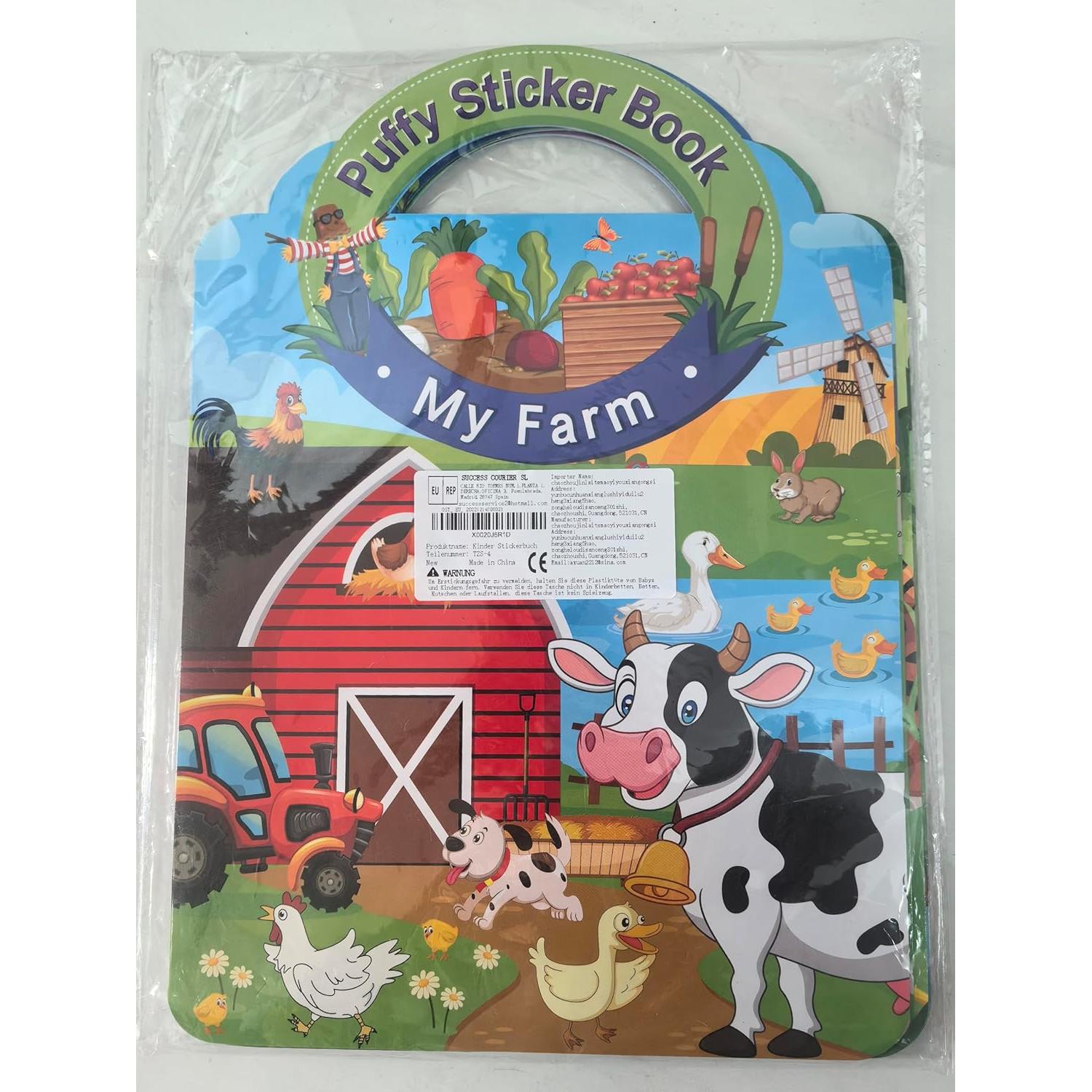 Paquete de 4 Libros de Calcomanías 3D Reutilizables Elfew