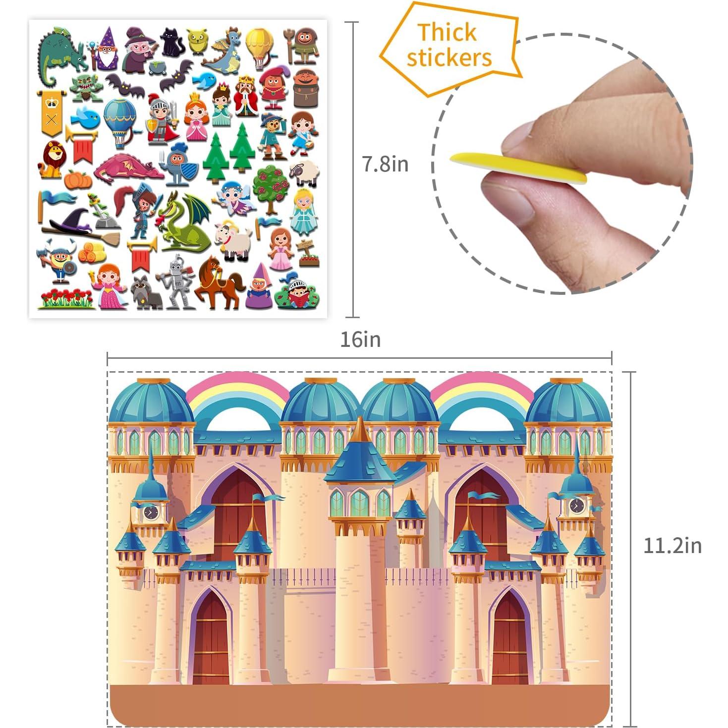 Libros de Pegatinas 3D Reutilizables Kalysky para Niñas 2-4 Años