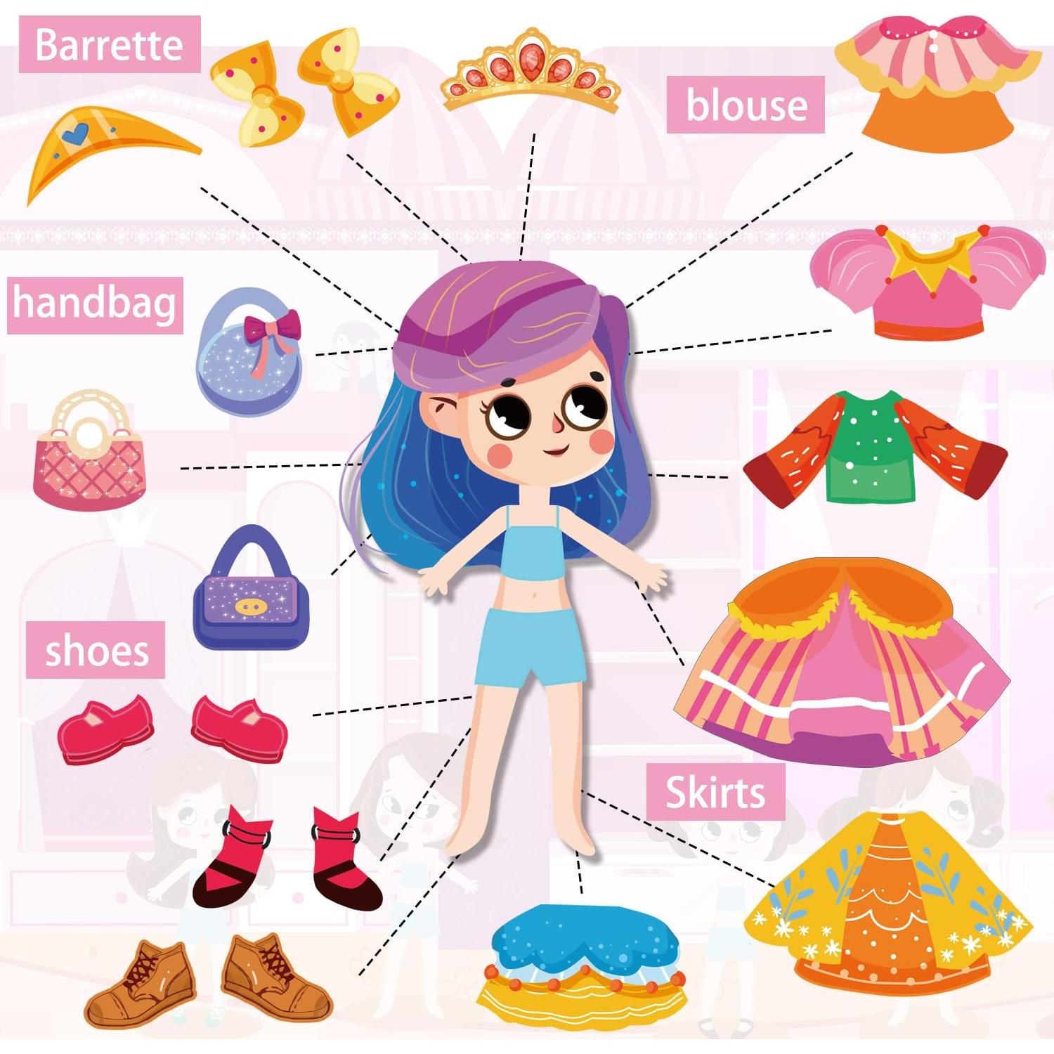 Libros de Pegatinas 3D Reutilizables Kalysky para Niñas 2-4 Años