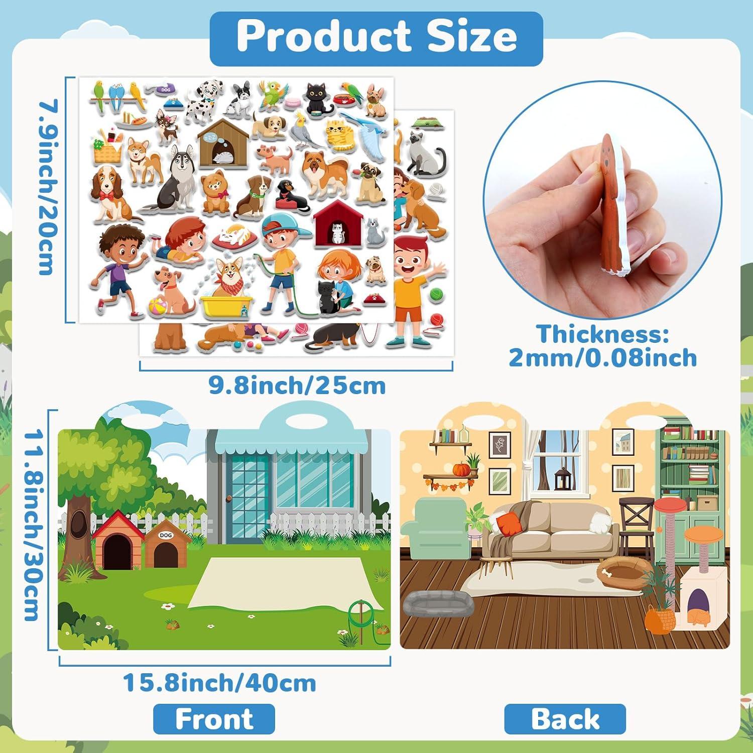 Libro de Actividades 3D ZOIIWA - Stickers Reutilizables de Perros