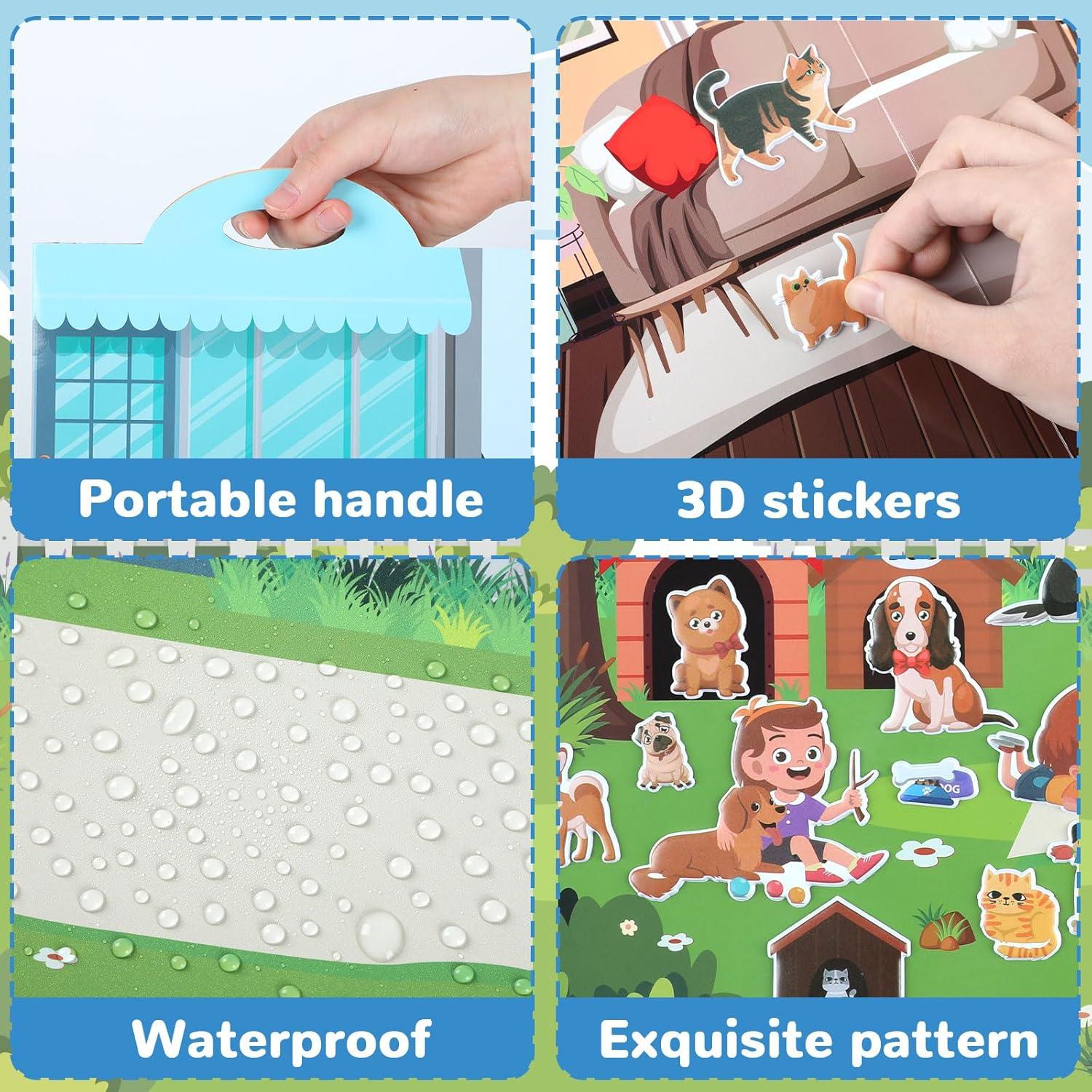 Libro de Actividades 3D ZOIIWA - Stickers Reutilizables de Perros