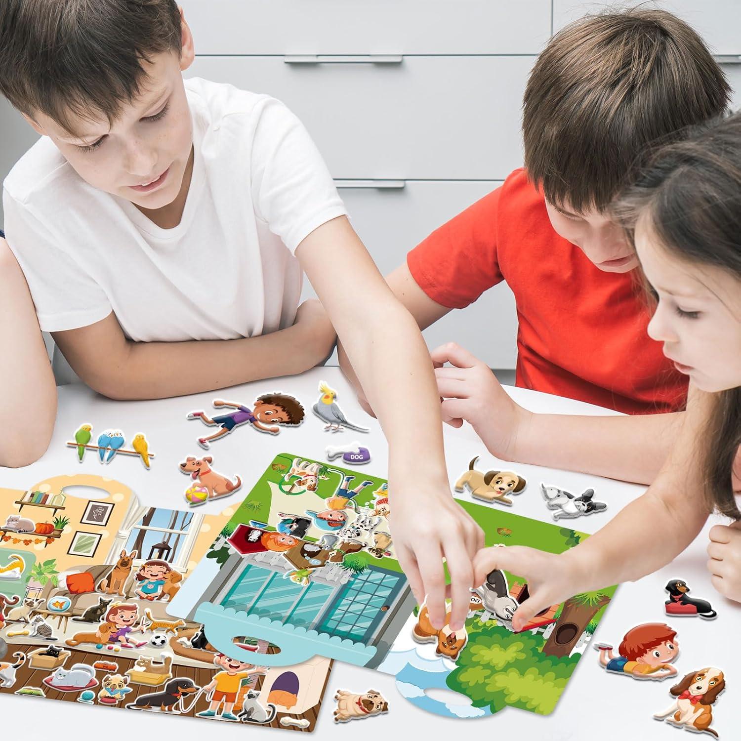 Libro de Actividades 3D ZOIIWA - Stickers Reutilizables de Perros