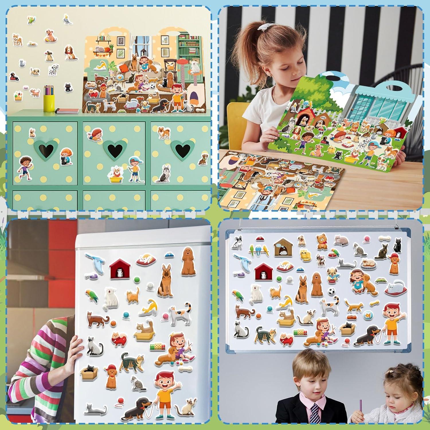 Libro de Actividades 3D ZOIIWA - Stickers Reutilizables de Perros