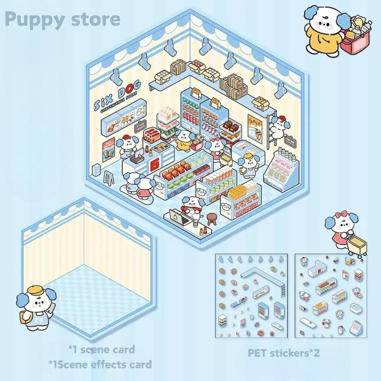 Set de 8 Pegatinas 3D DIY Casa Genérico - Escenas Isométricas