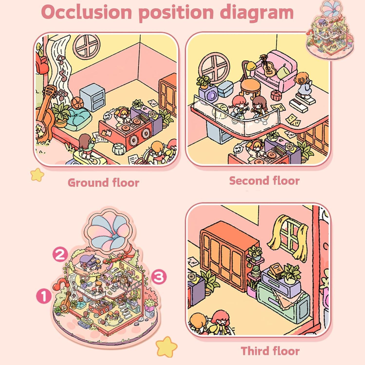 Set de 8 Pegatinas 3D DIY Casa Genérico - Escenas Isométricas