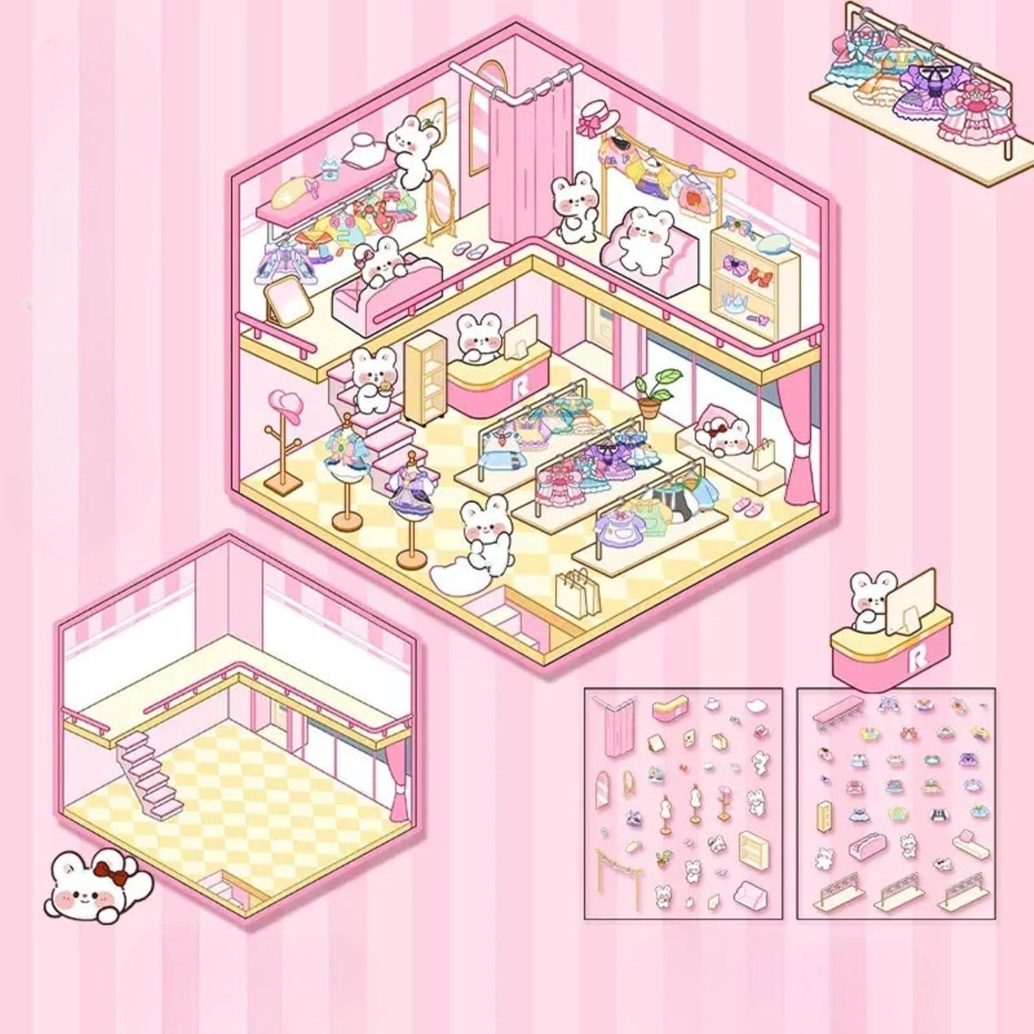 Set de 8 Pegatinas 3D DIY Casa Genérico - Escenas Isométricas