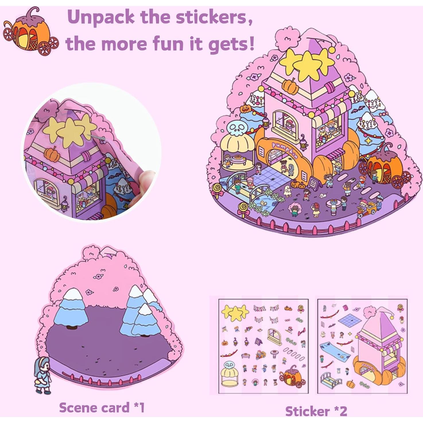 Set de 8 Pegatinas 3D DIY Casa Genérico - Escenas Isométricas