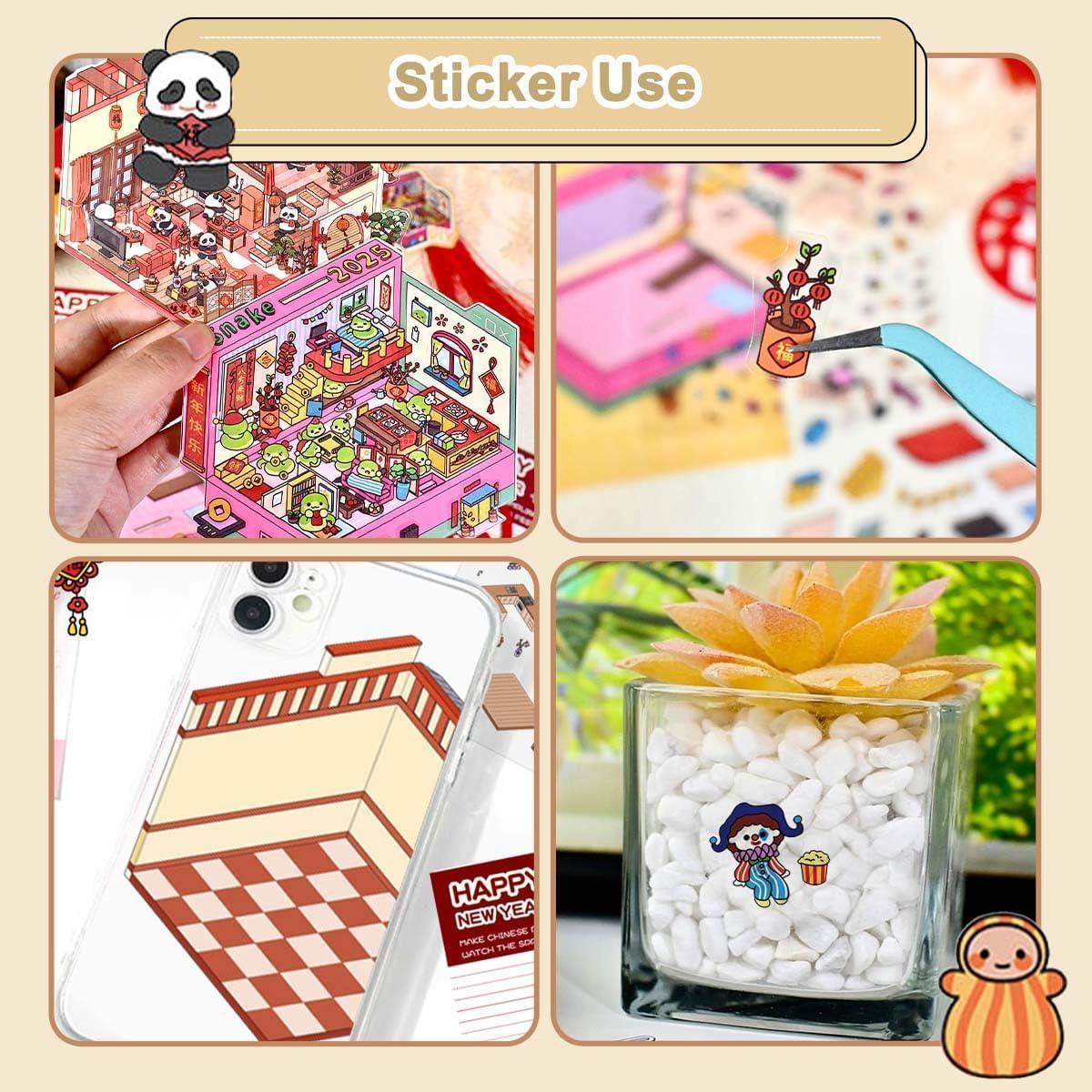 Stickers 3D DIY Maubbor - 8 Piezas Multicolor para Adultos