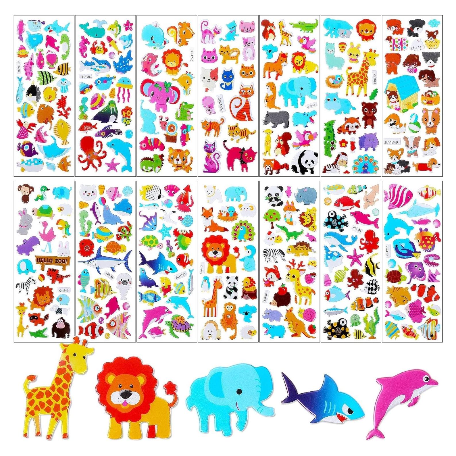 Pegatinas 3D Animales UPINS - 200 Piezas Multicolor