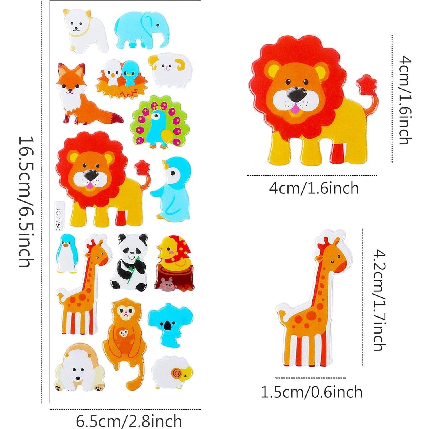 Pegatinas 3D Animales UPINS - 200 Piezas Multicolor