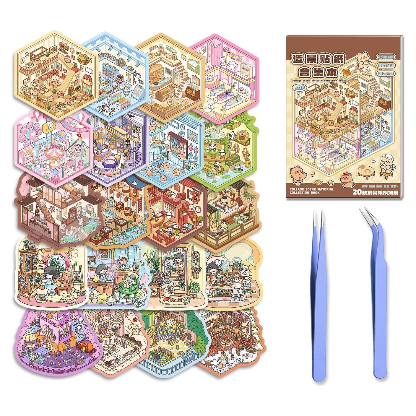 Set 20 Pegatinas 3D DIY DORIDUKA para Mini Casa y Mascotas