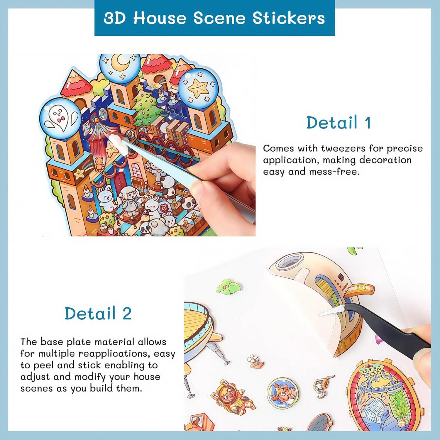 Pegatinas 3D DIY Sraseenomy - 8 Conjuntos de Escenas Creativas