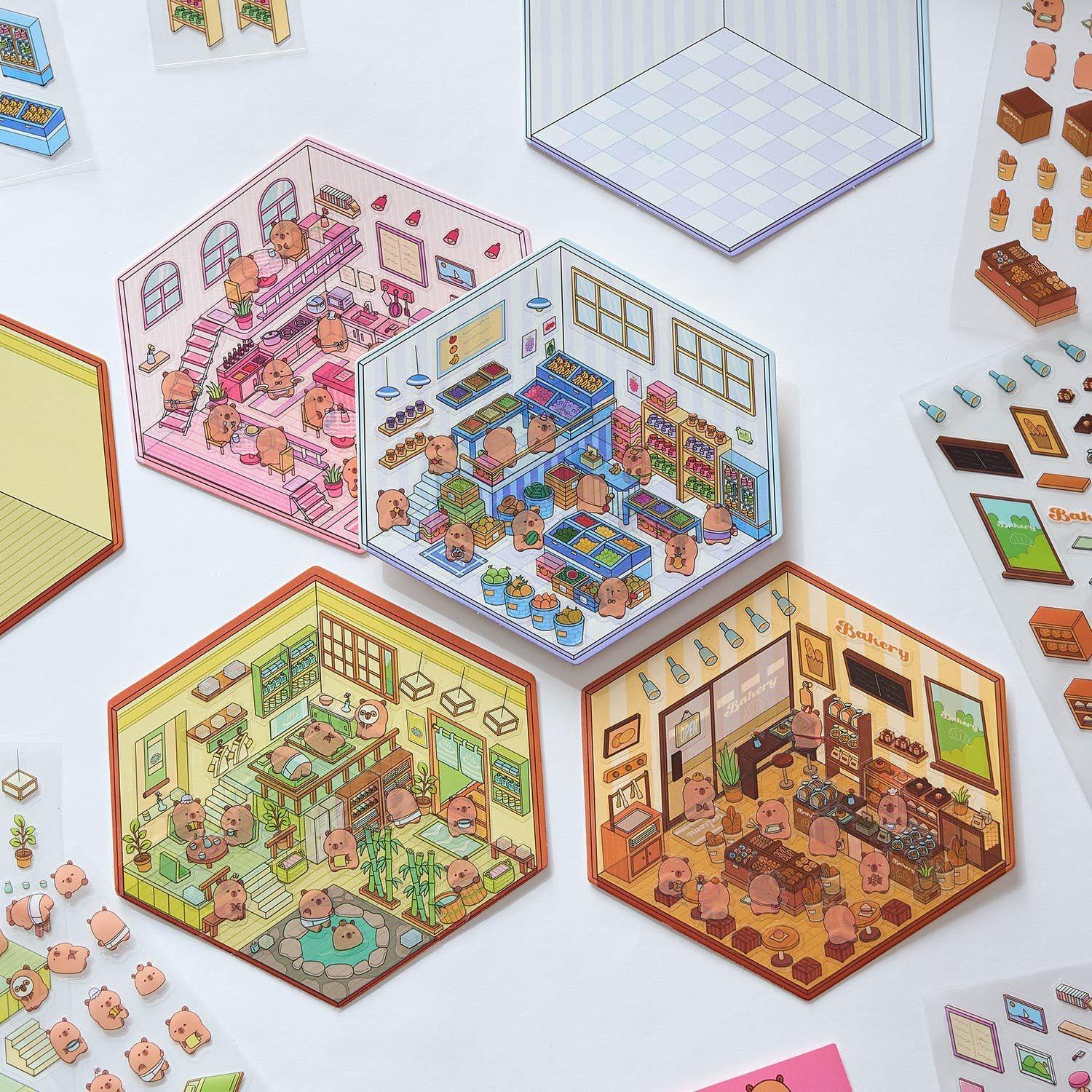 8 Juegos de Pegatinas 3D DIY GINCEVHY para Decoración