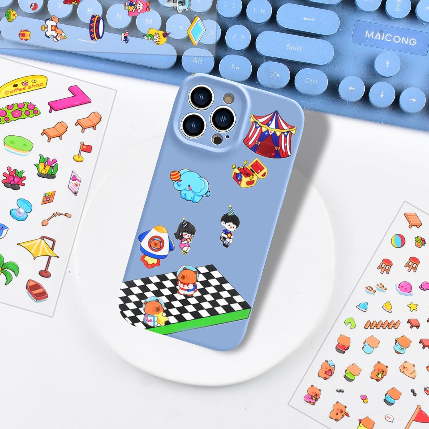 6 Sets de Etiquetas 3D Animales HOMICO para Mini Casa DIY