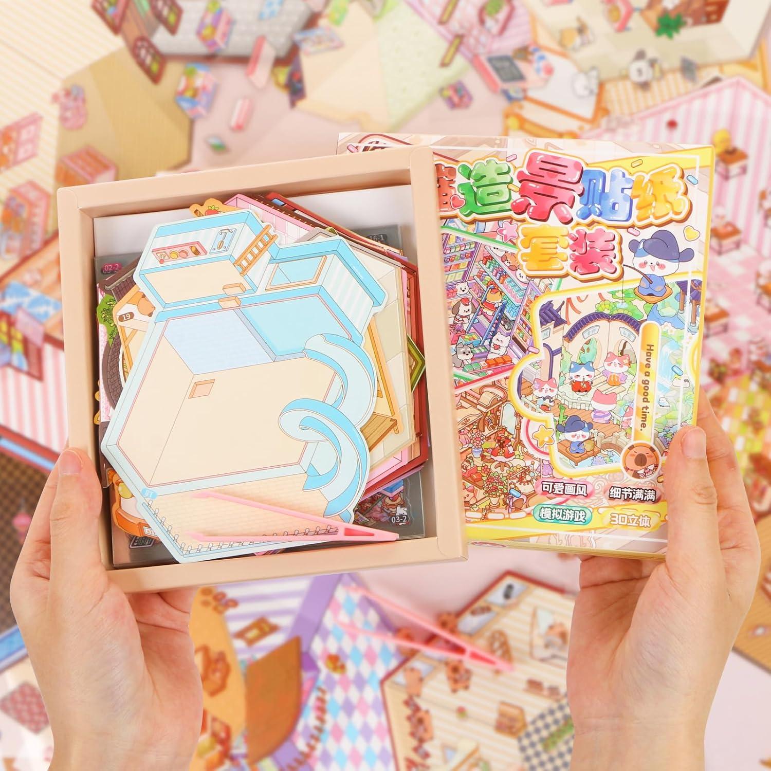 20 Diseños 3D Pegatinas DIY Mini Tienda HOMICO - Reutilizables