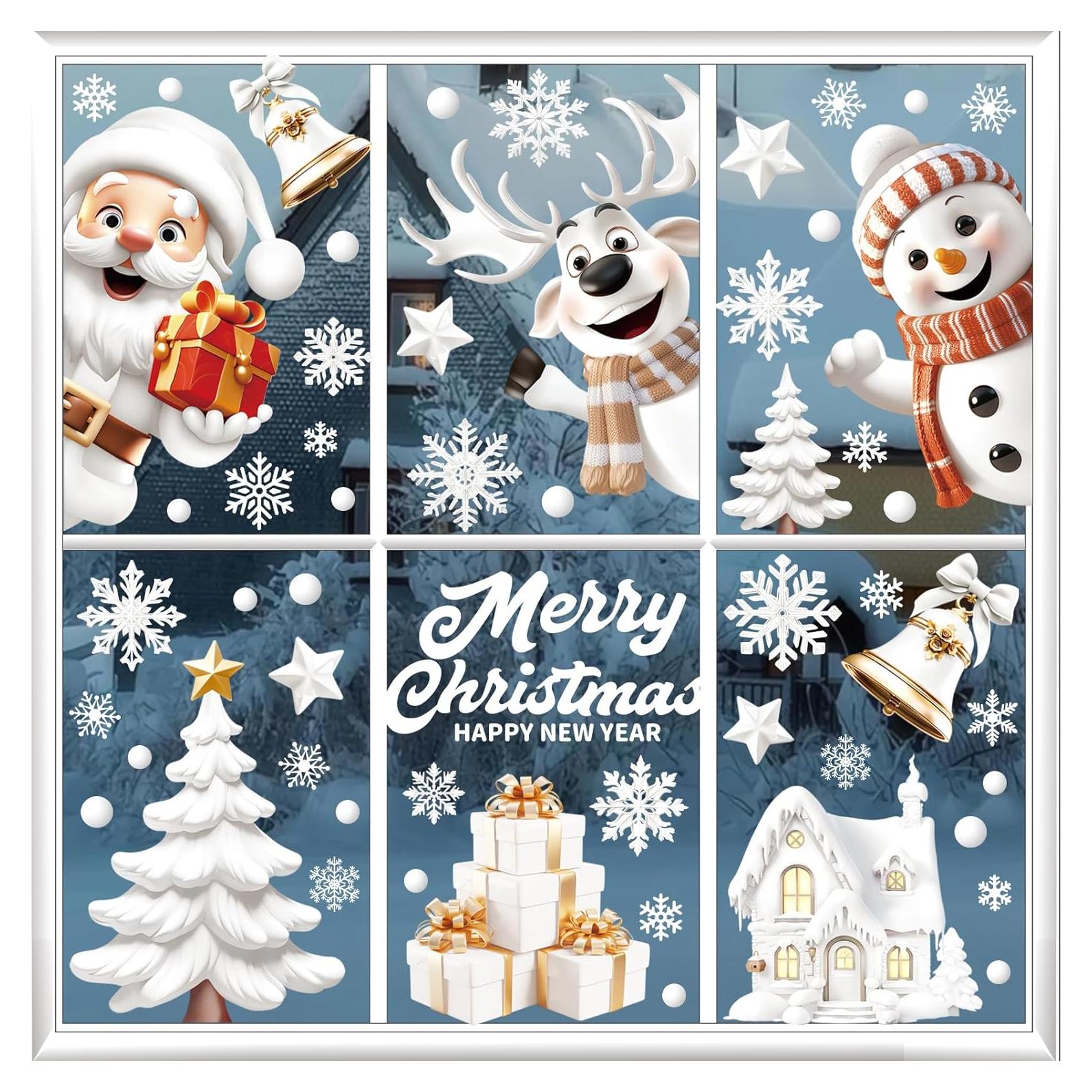 Calcomanías de Ventana Navidad 3D PartyGarden - 146 Piezas