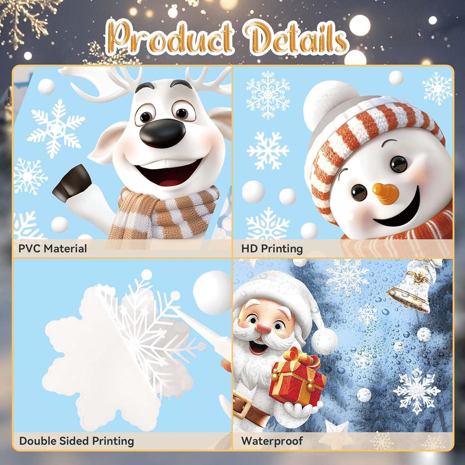 Calcomanías de Ventana Navidad 3D PartyGarden - 146 Piezas