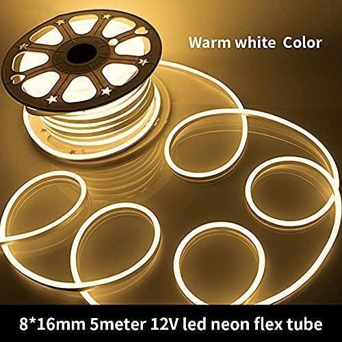 Tira de luz LED de neón Vasten 5m 12V blanca cálida 3000K