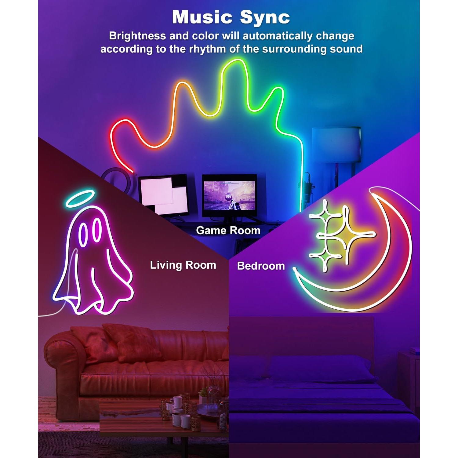 Tira de Luces LED Neón RGBICW 5m con Control APP Bluetooth