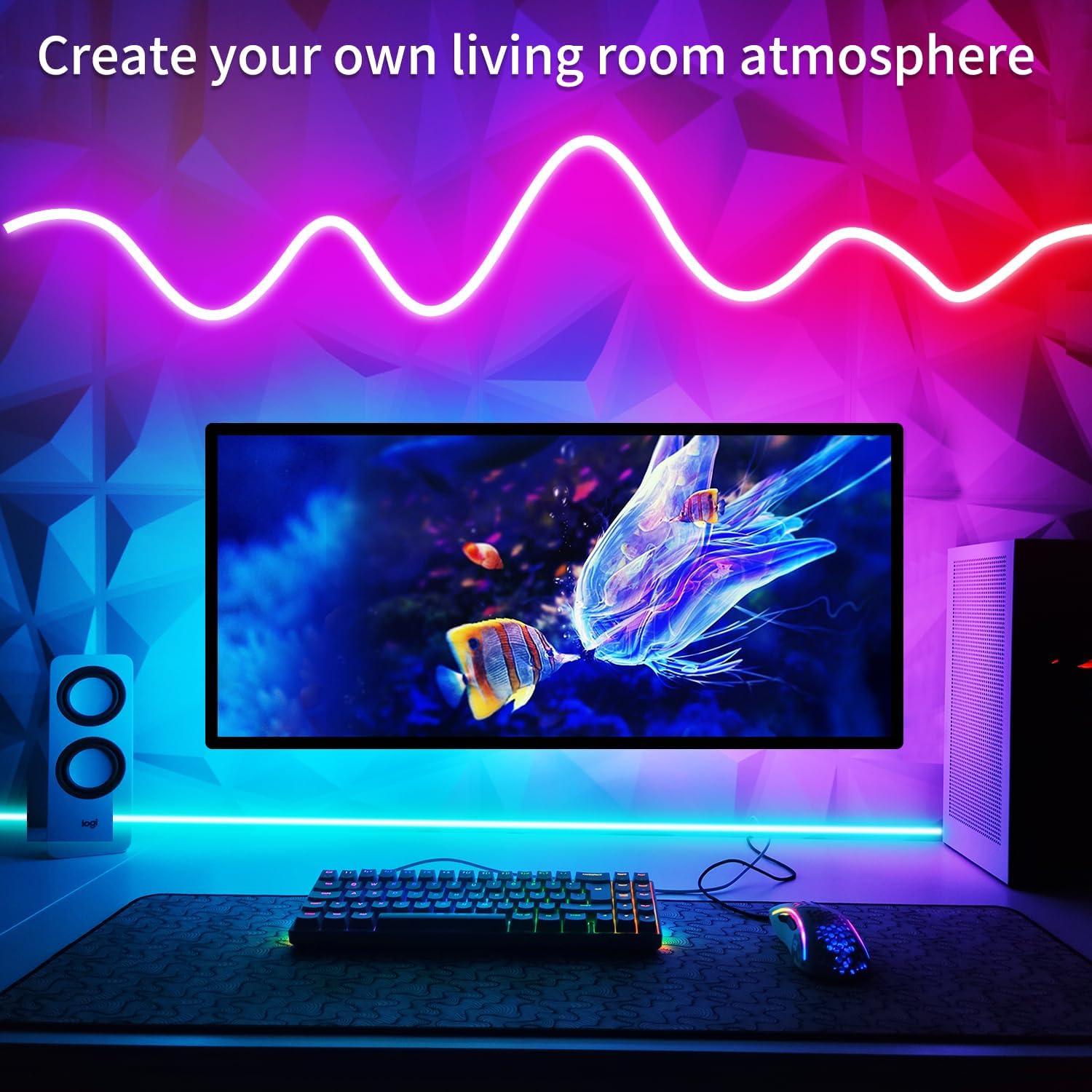 Tira LED Neón 15.24m Yeewhale RGB IP65 Flexible con Control APP