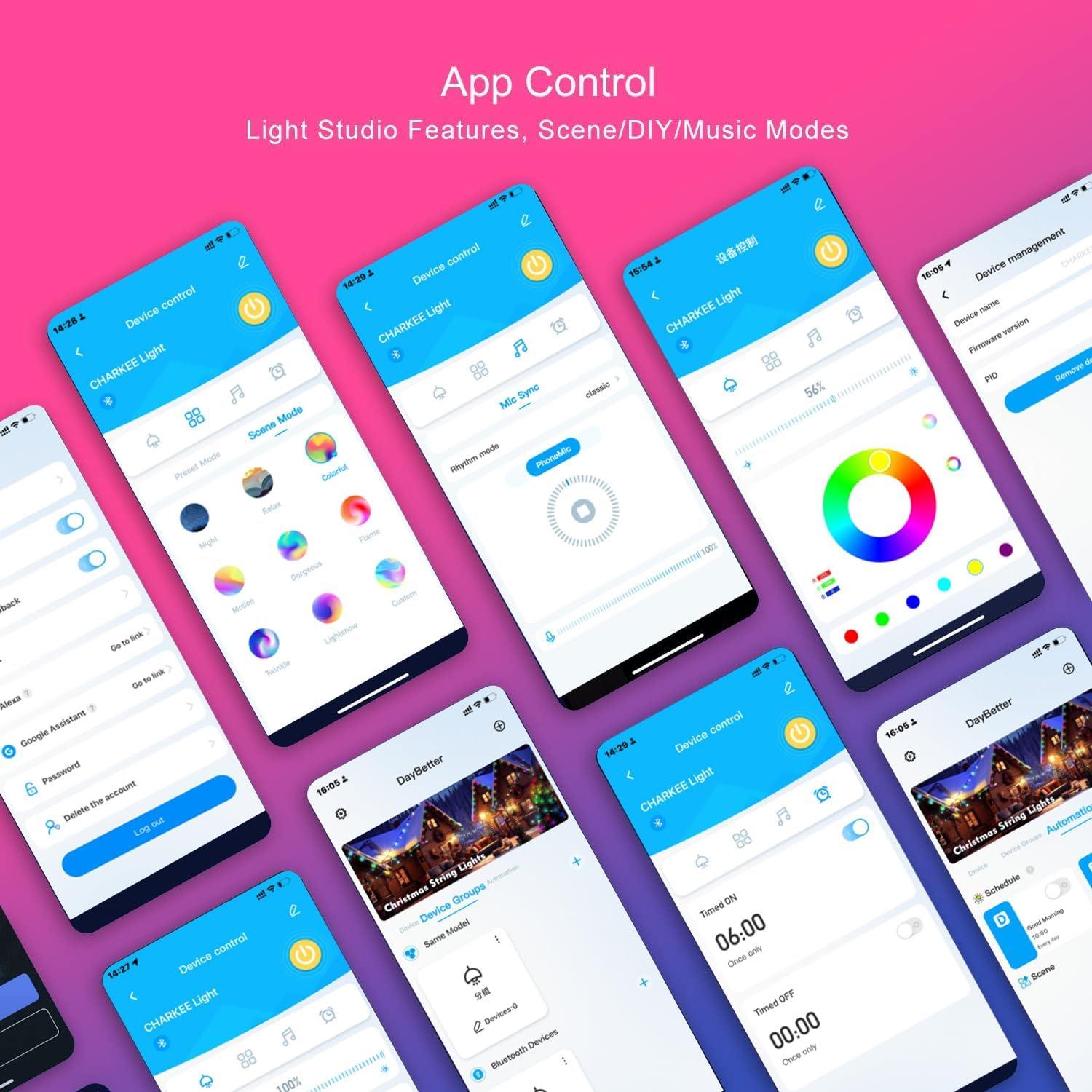 Tira de Luces LED GUPUP 30.48m RGB Control APP Bluetooth