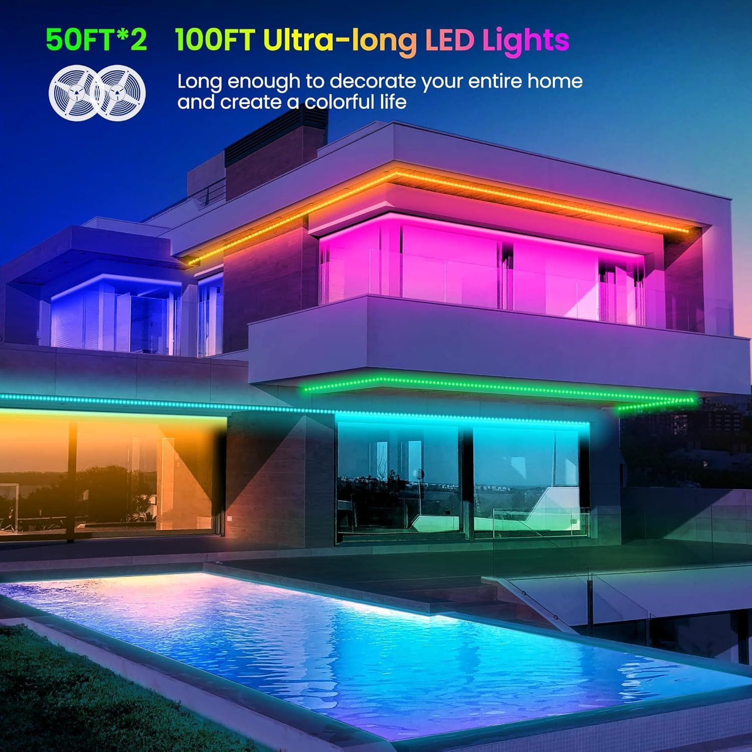 Tira de Luces LED GUPUP 30.48m RGB Control APP Bluetooth