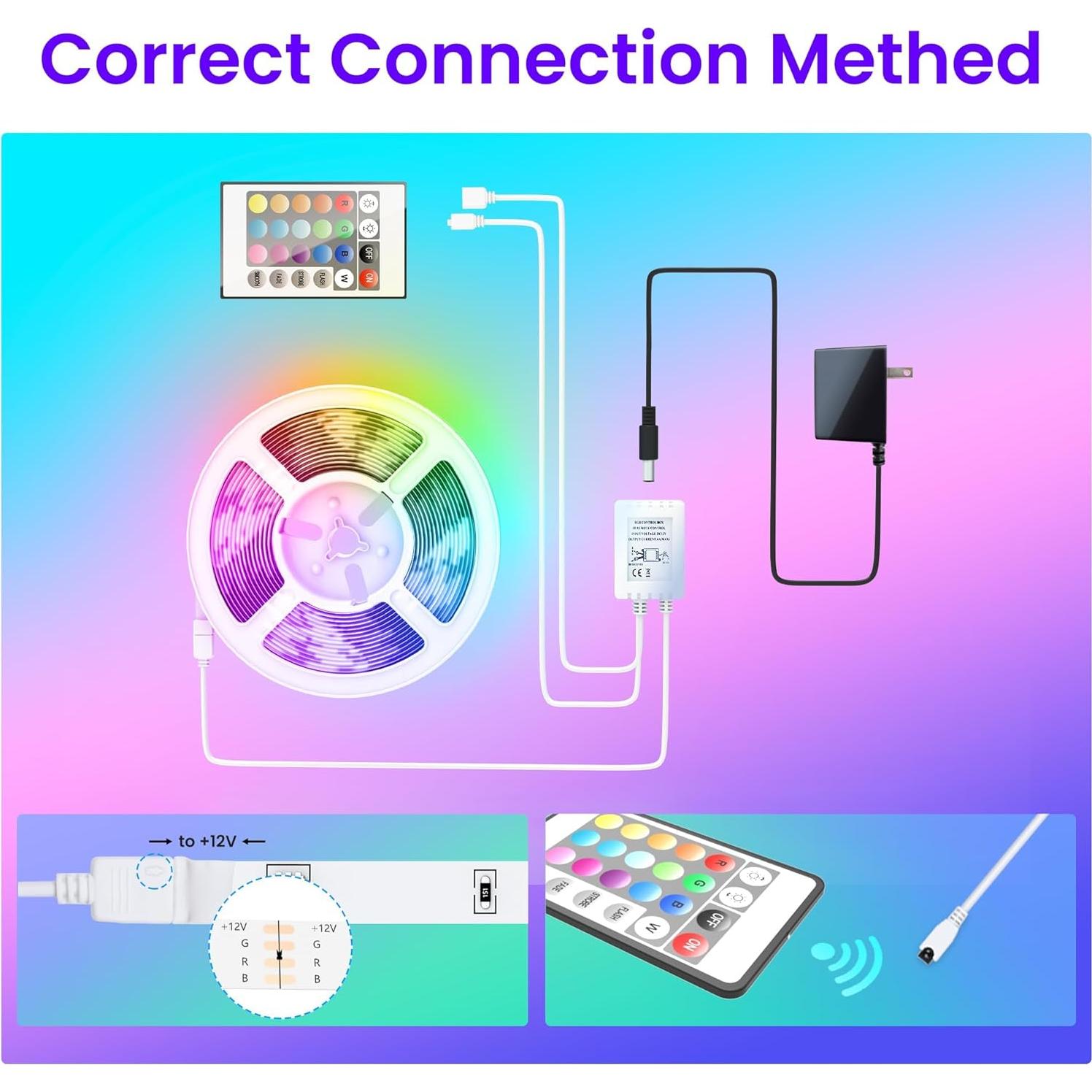 Tira de Luces LED GUPUP 30.48m RGB Control APP Bluetooth