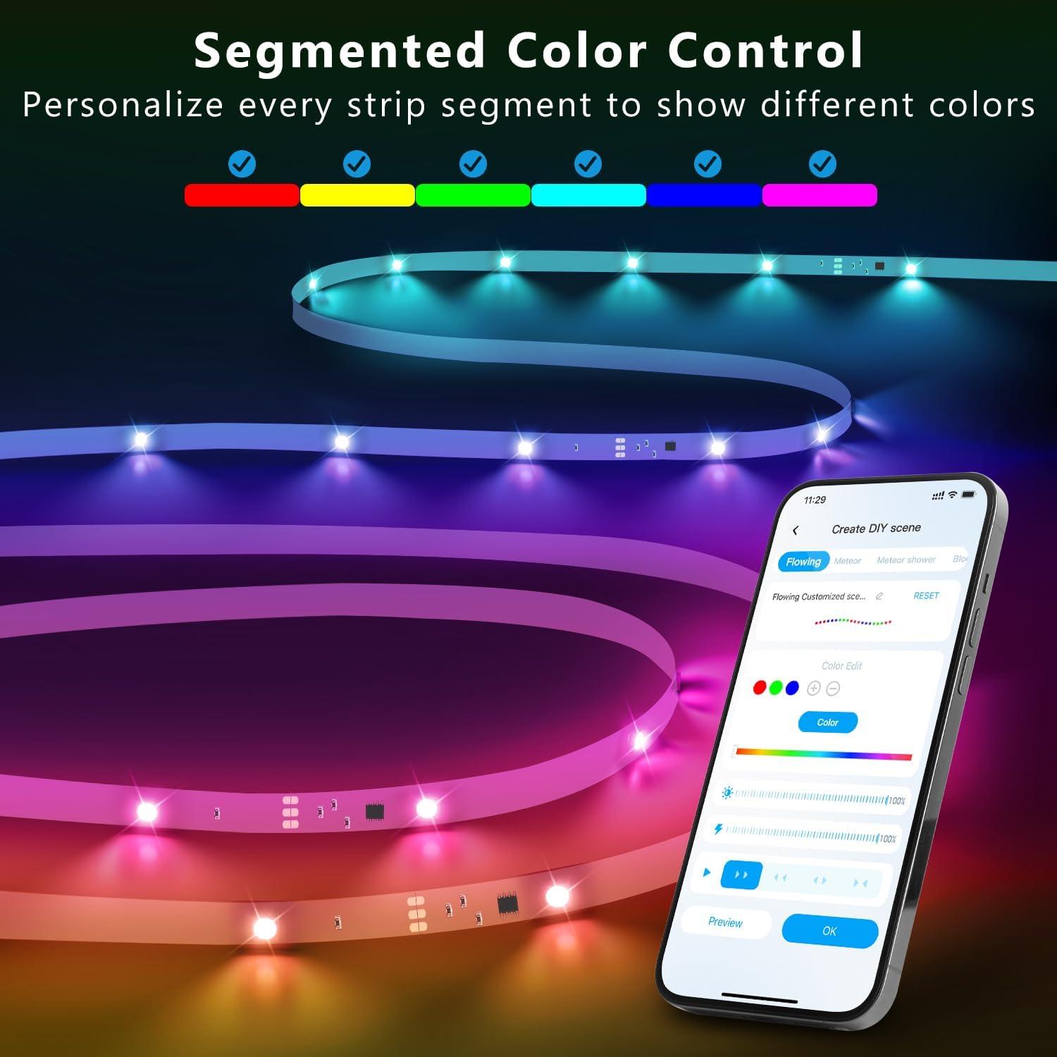 Luces LED de tira inteligente DAYBETTER 5m BGRIC control app