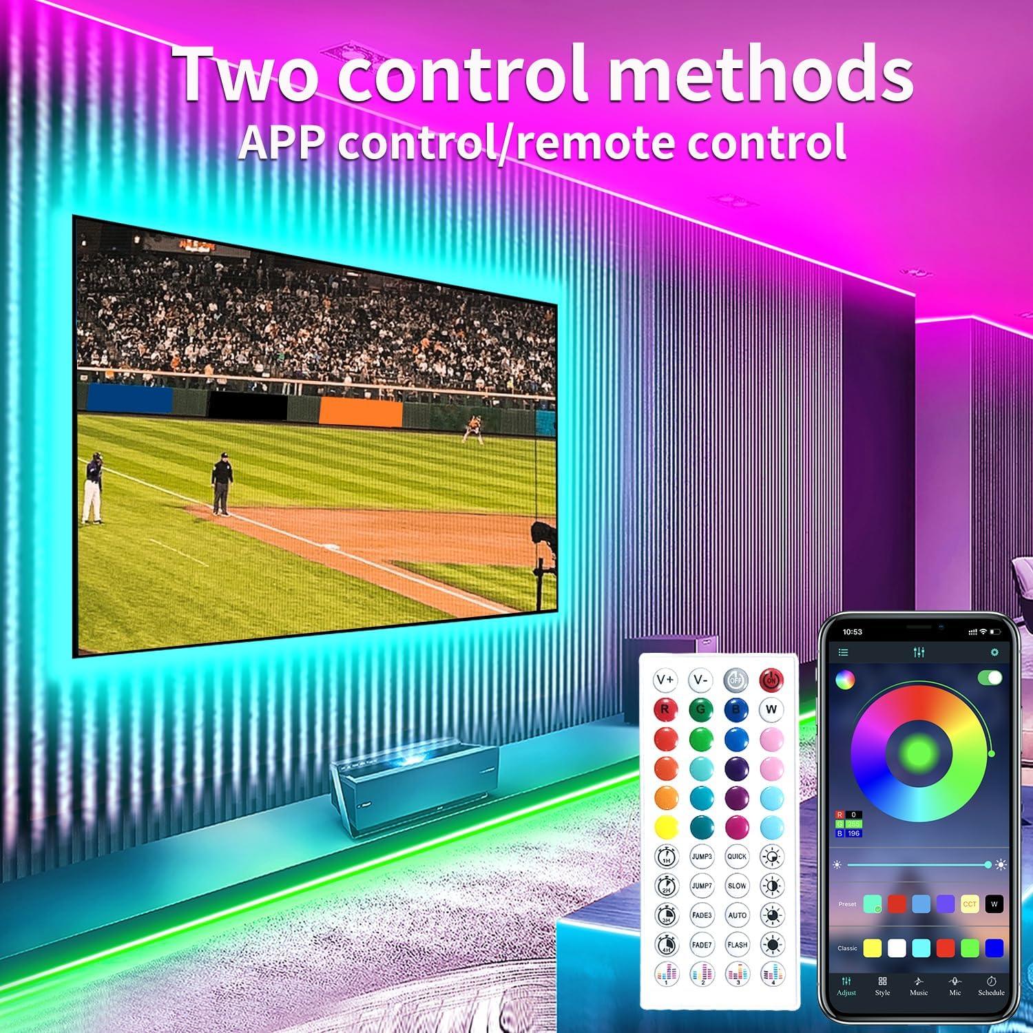 Luces de tira LED de neón RGB 5m Vimeepro IP65 con control remoto