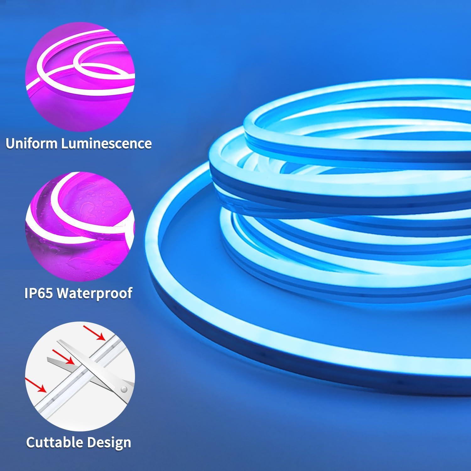 Luces de tira LED de neón RGB 5m Vimeepro IP65 con control remoto