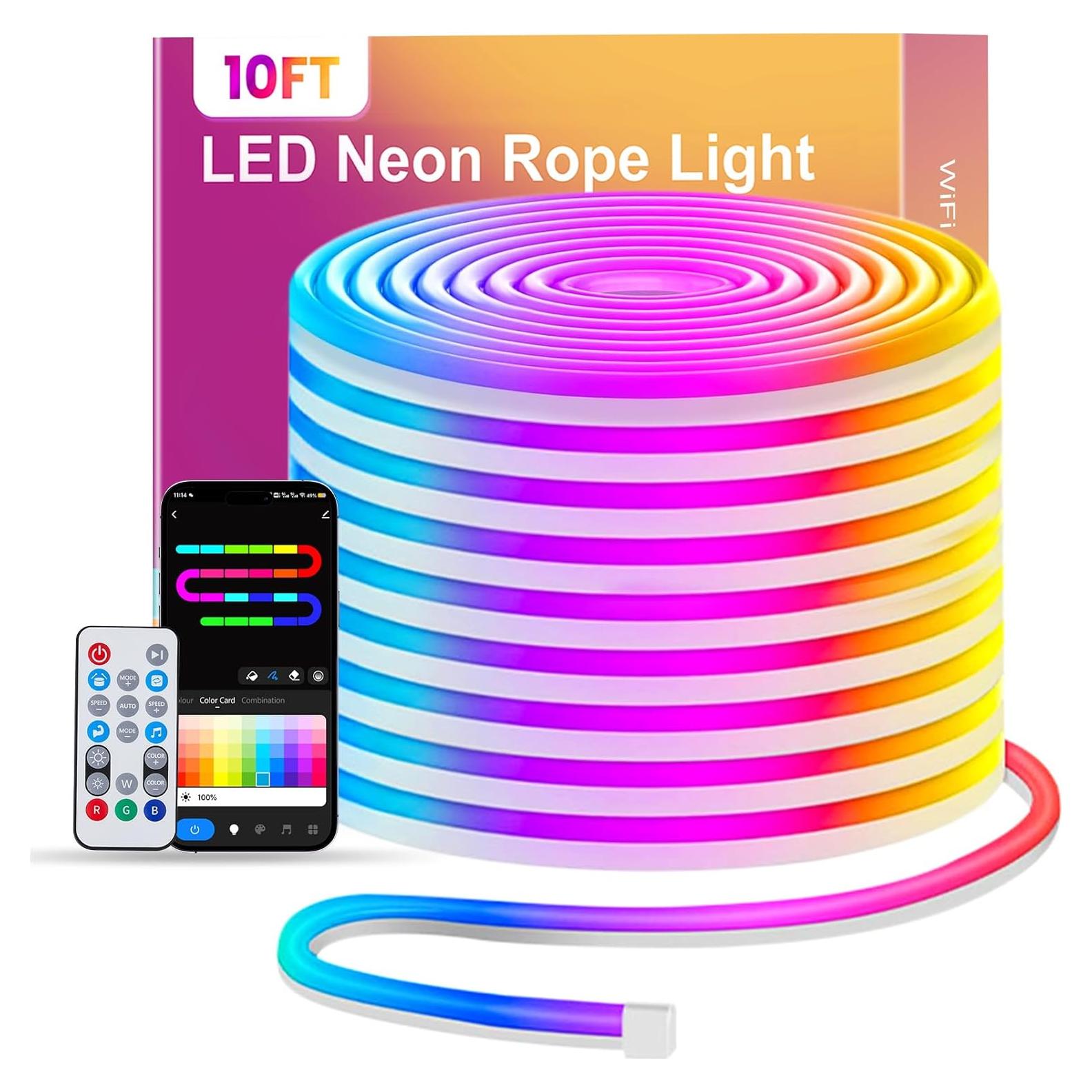 Tira de Luz LED Neón 3M SUNLINKCO RGB Impermeable Control Remoto