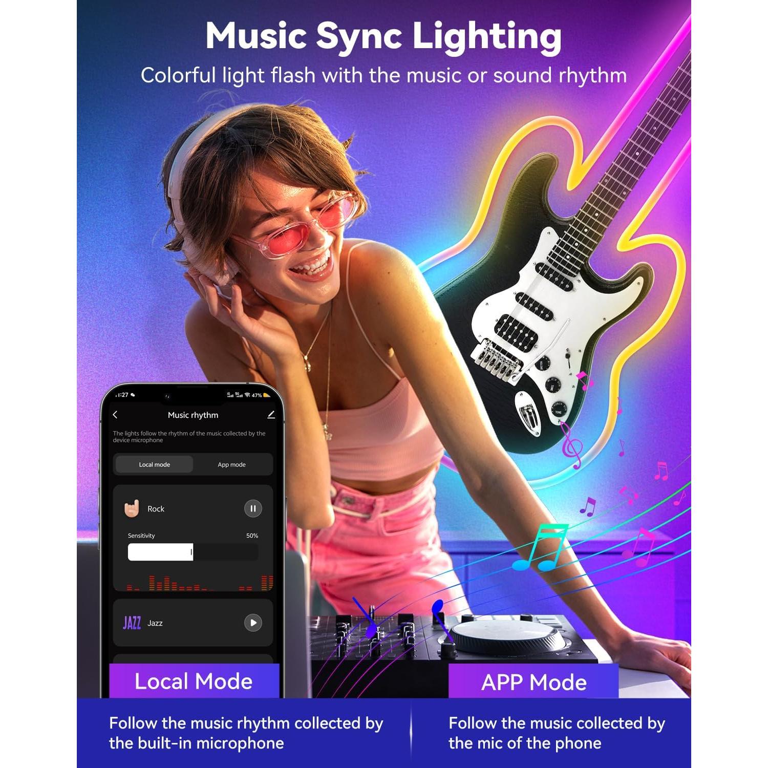 Tira de Luz LED Neón 3M SUNLINKCO RGB Impermeable Control Remoto