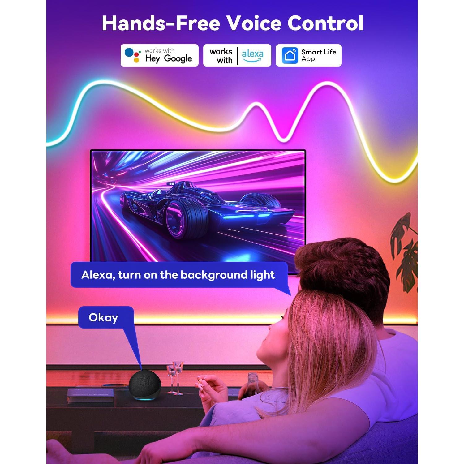 Tira de Luz LED Neón 3M SUNLINKCO RGB Impermeable Control Remoto