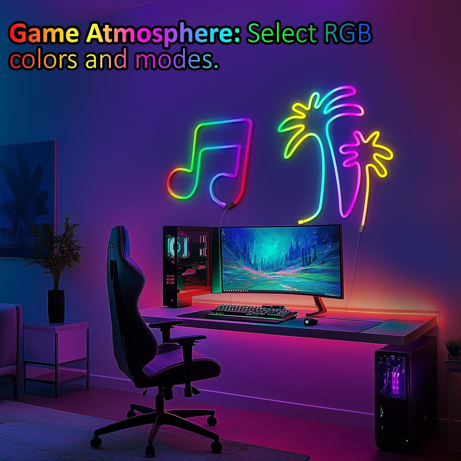 Luces de Cuerda de Neón RGB 1.95m Hongyou con App y Música