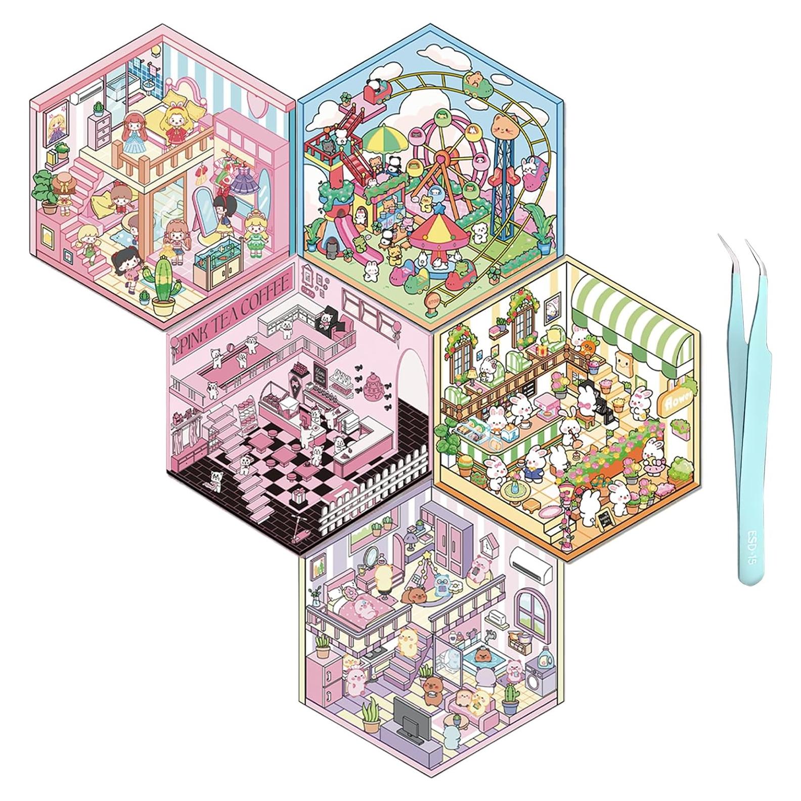 Set de Stickers 3D DIY AUKIOOA - 5 Temas Creativos