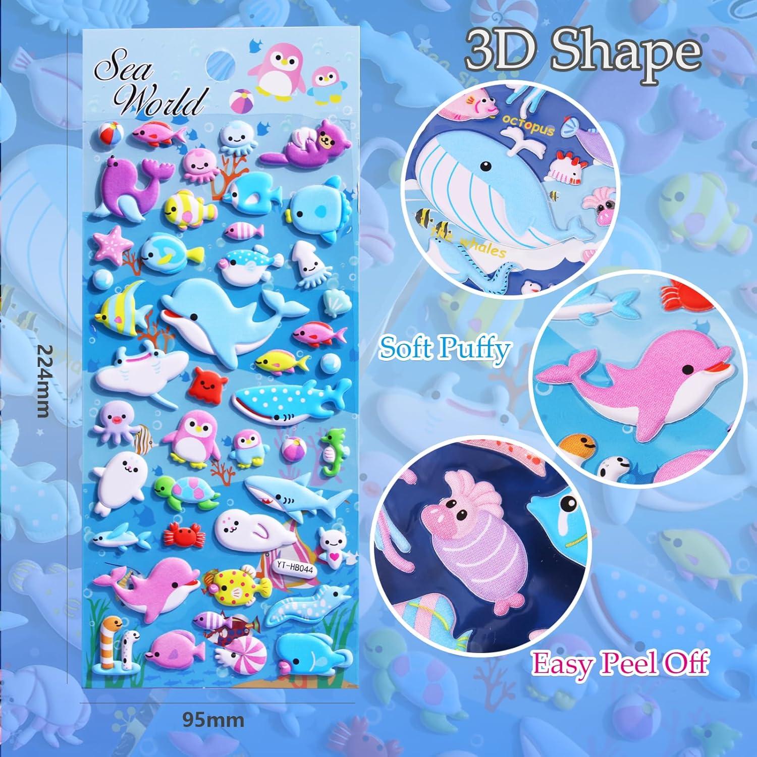 Stickers Espumosos de Vida Marina Sisiper - 140 Piezas Reutilizables