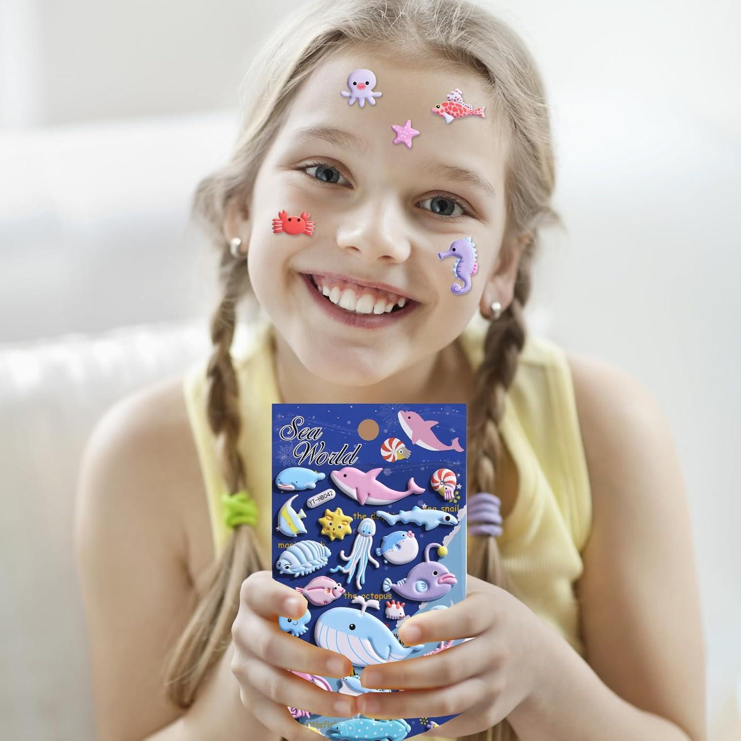 Stickers Espumosos de Vida Marina Sisiper - 140 Piezas Reutilizables