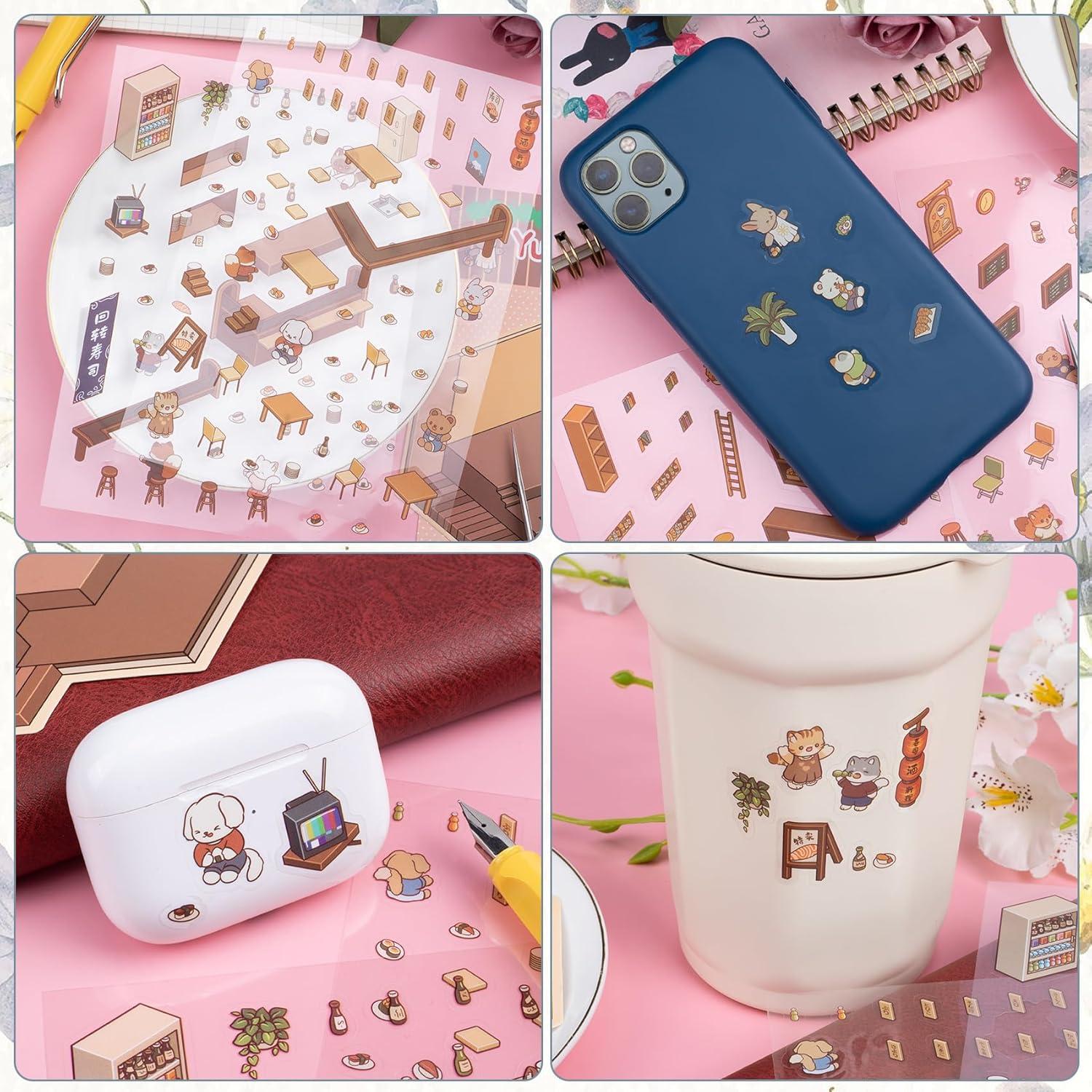 HINZIC 2 Juegos de Pegatinas 3D DIY Escenas de Animales