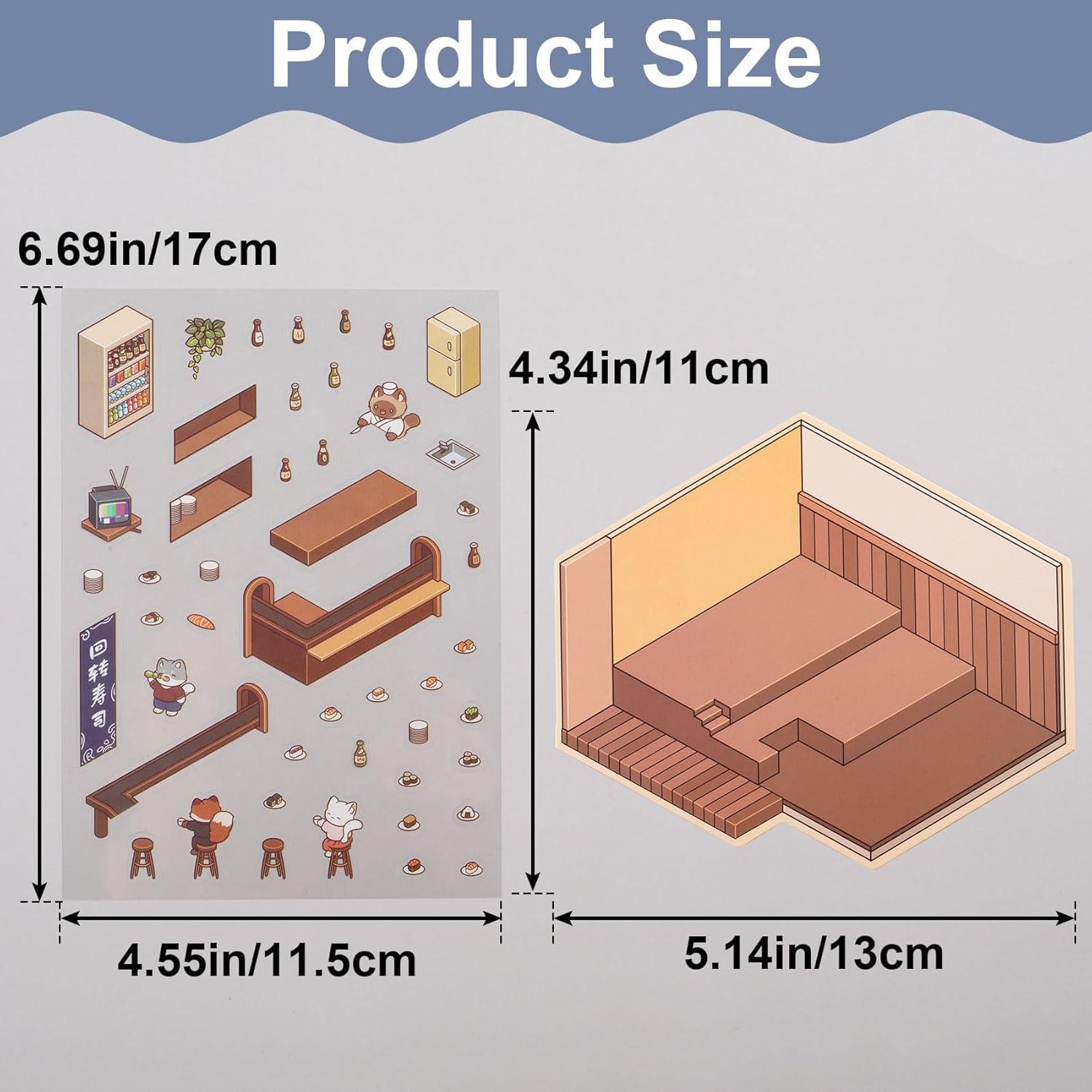 HINZIC 2 Juegos de Pegatinas 3D DIY Escenas de Animales