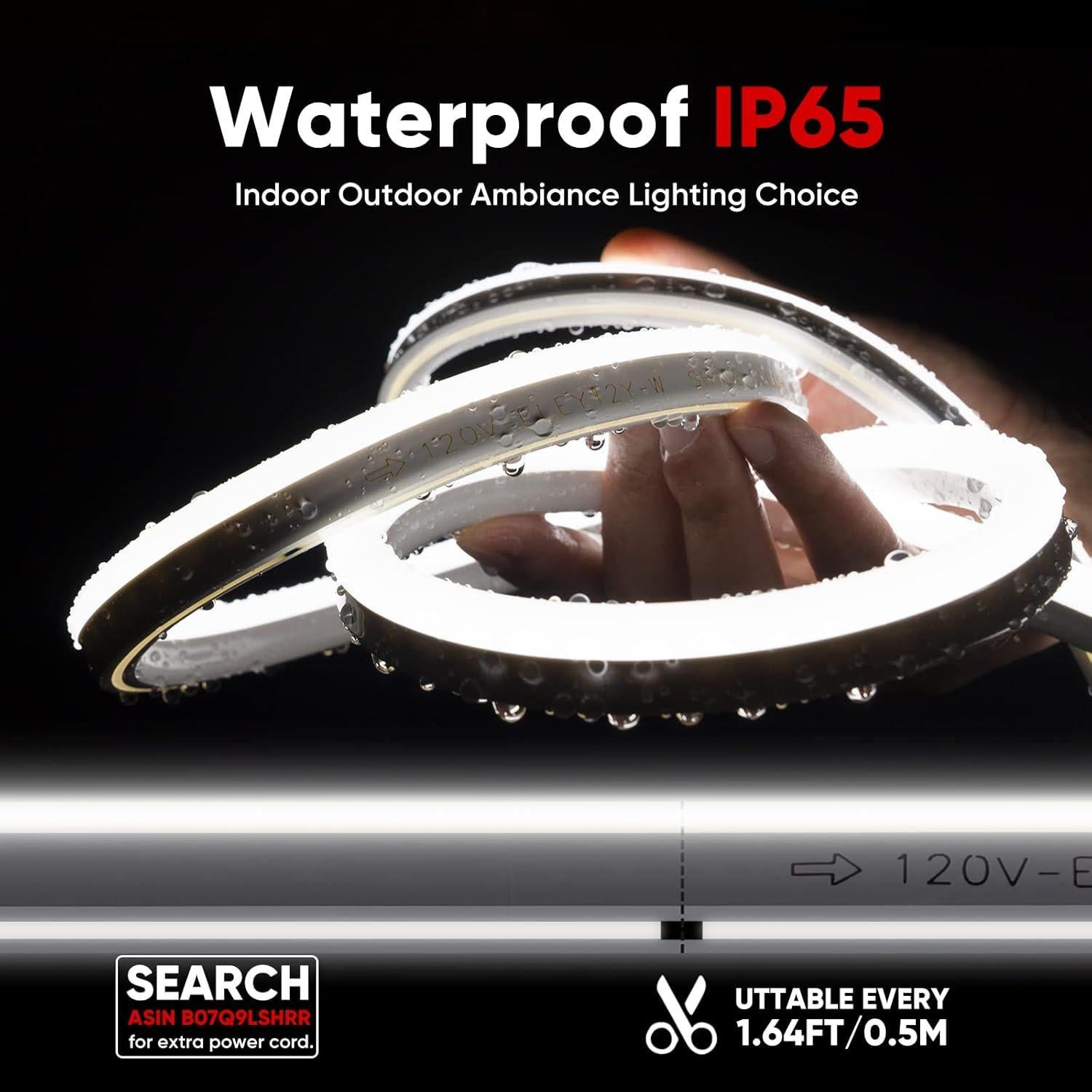 Luces de Cuerda LED Neón Shine Decor 150FT IP65 6500K Frío