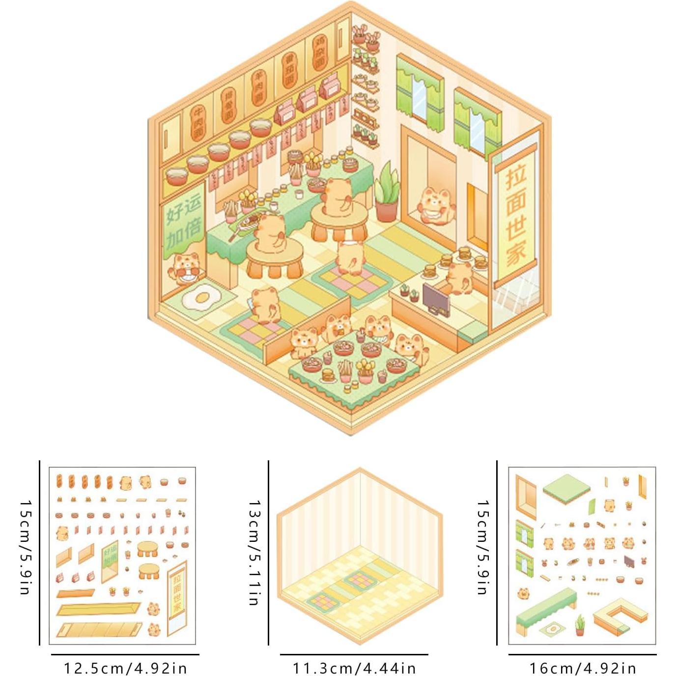 6 Stickers 3D DIY QIYEENW para Niños - Caricaturas Coloridas