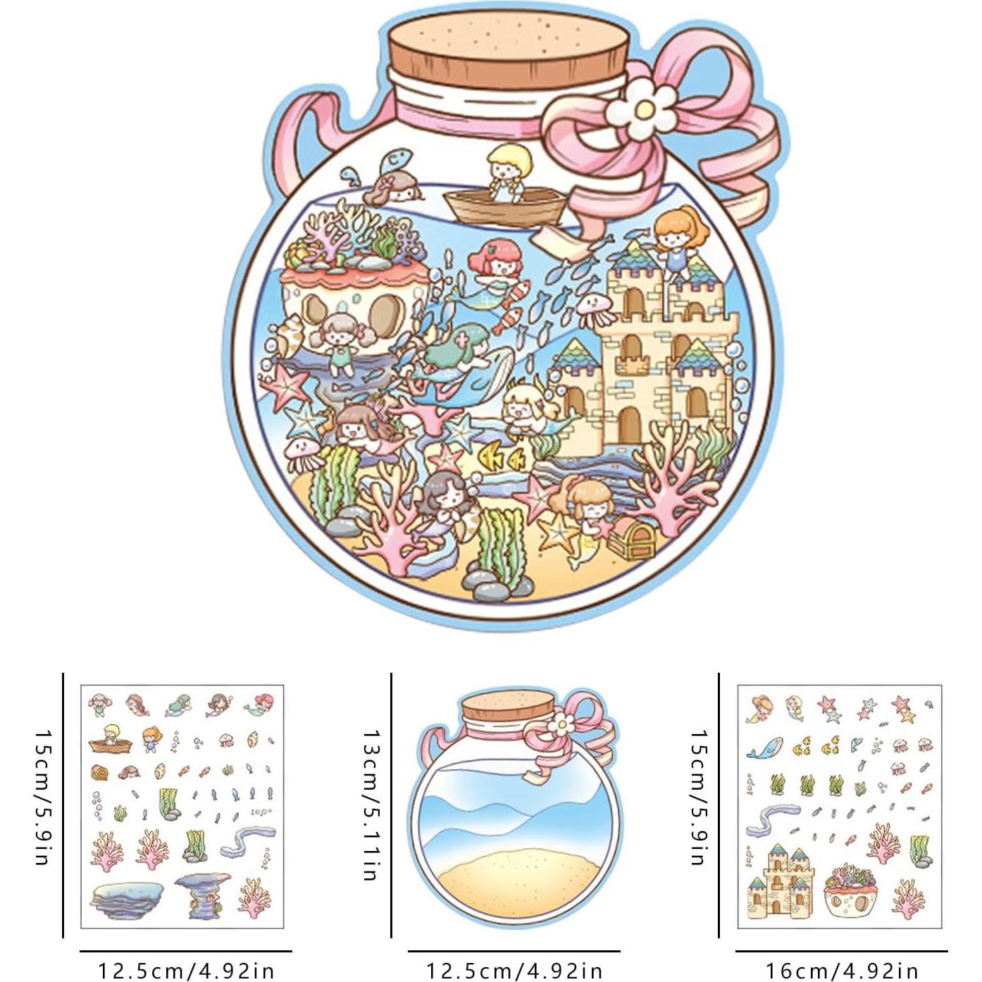 6 Stickers 3D DIY QIYEENW para Niños - Caricaturas Coloridas