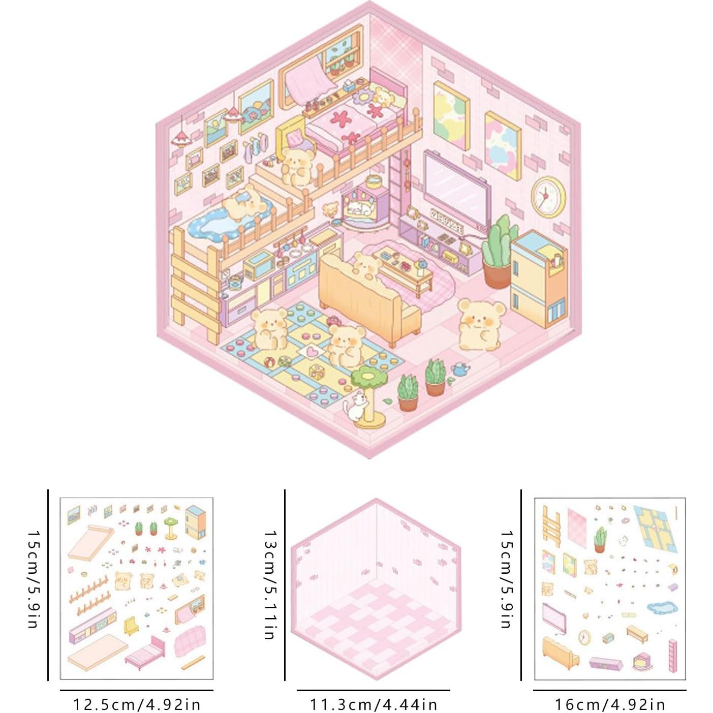 6 Stickers 3D DIY QIYEENW para Niños - Caricaturas Coloridas