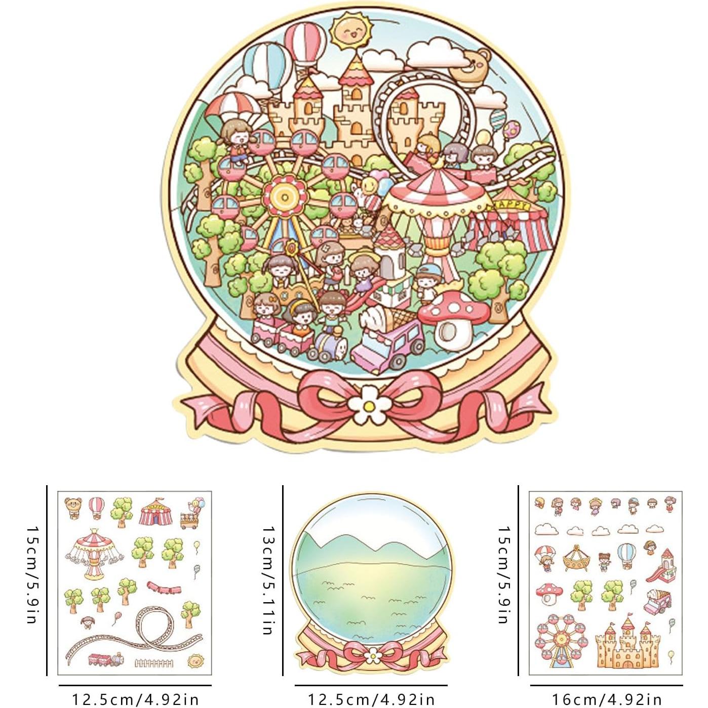 6 Stickers 3D DIY QIYEENW para Niños - Caricaturas Coloridas