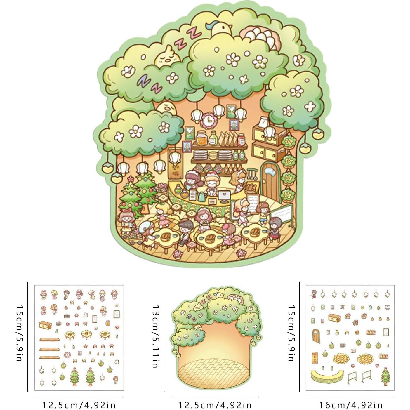 6 Stickers 3D DIY QIYEENW para Niños - Caricaturas Coloridas