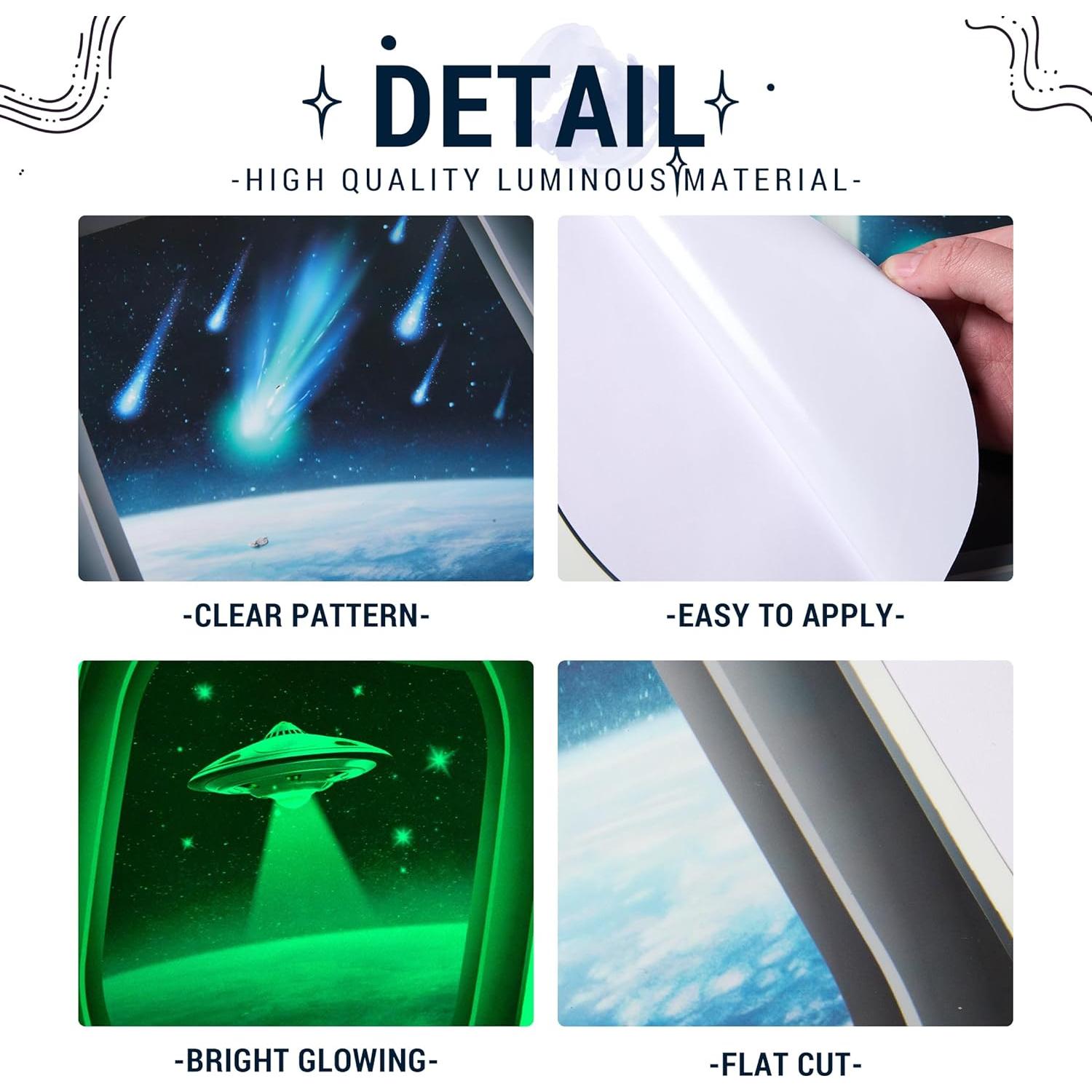 Calcomanías de Pared 3D Robmoda - Galaxia Brillan en Oscuridad