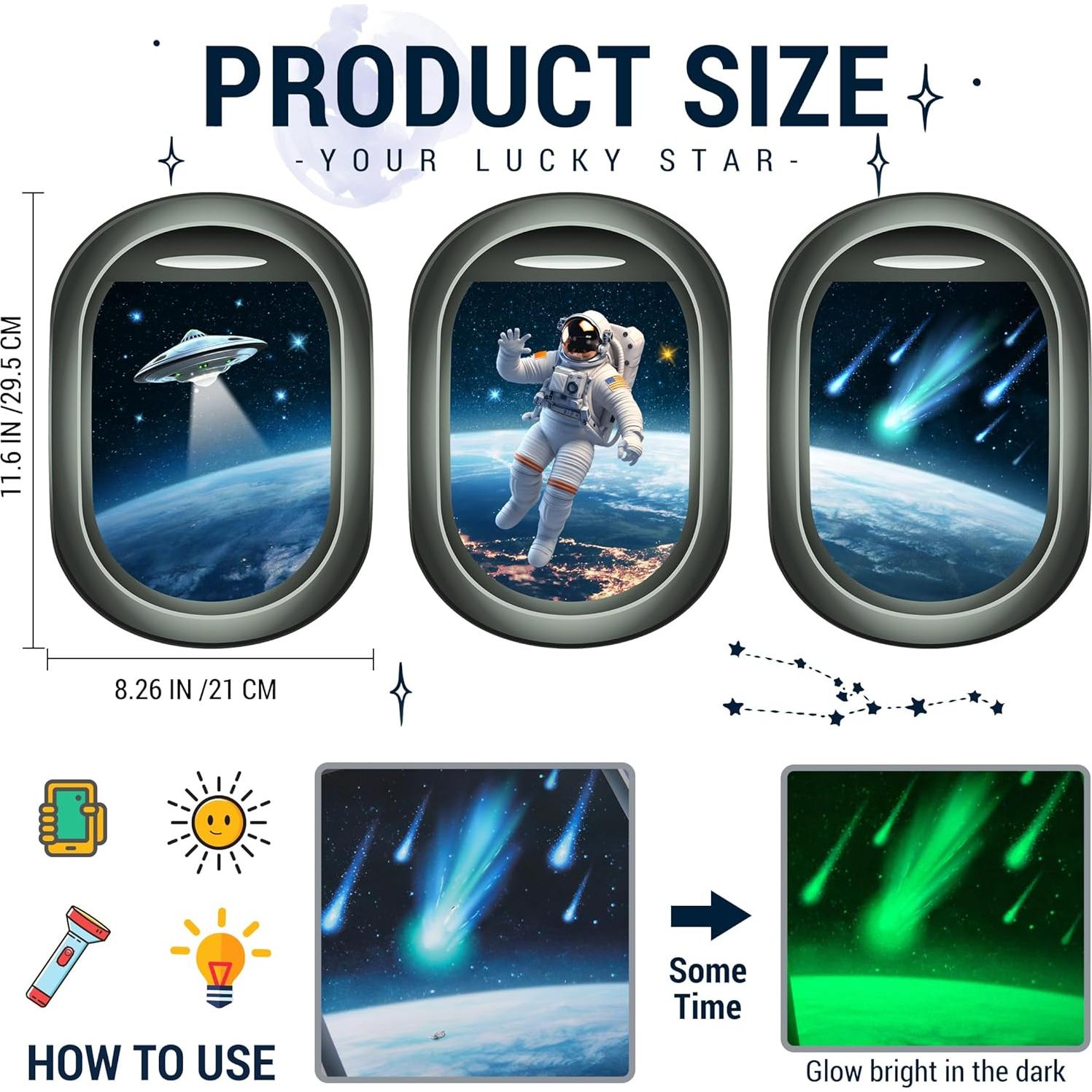 Calcomanías de Pared 3D Robmoda - Galaxia Brillan en Oscuridad