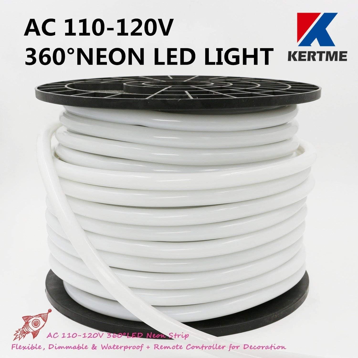 Tira de Luz LED NEON KERTME 10m Blanco Cálido IP67 Dimmable