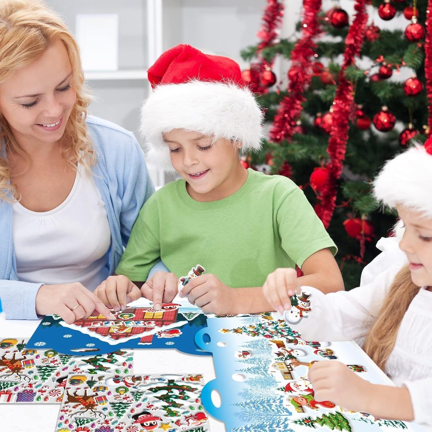 200 Stickers Esponjosos 3D Navidad ojustbeok para Niños