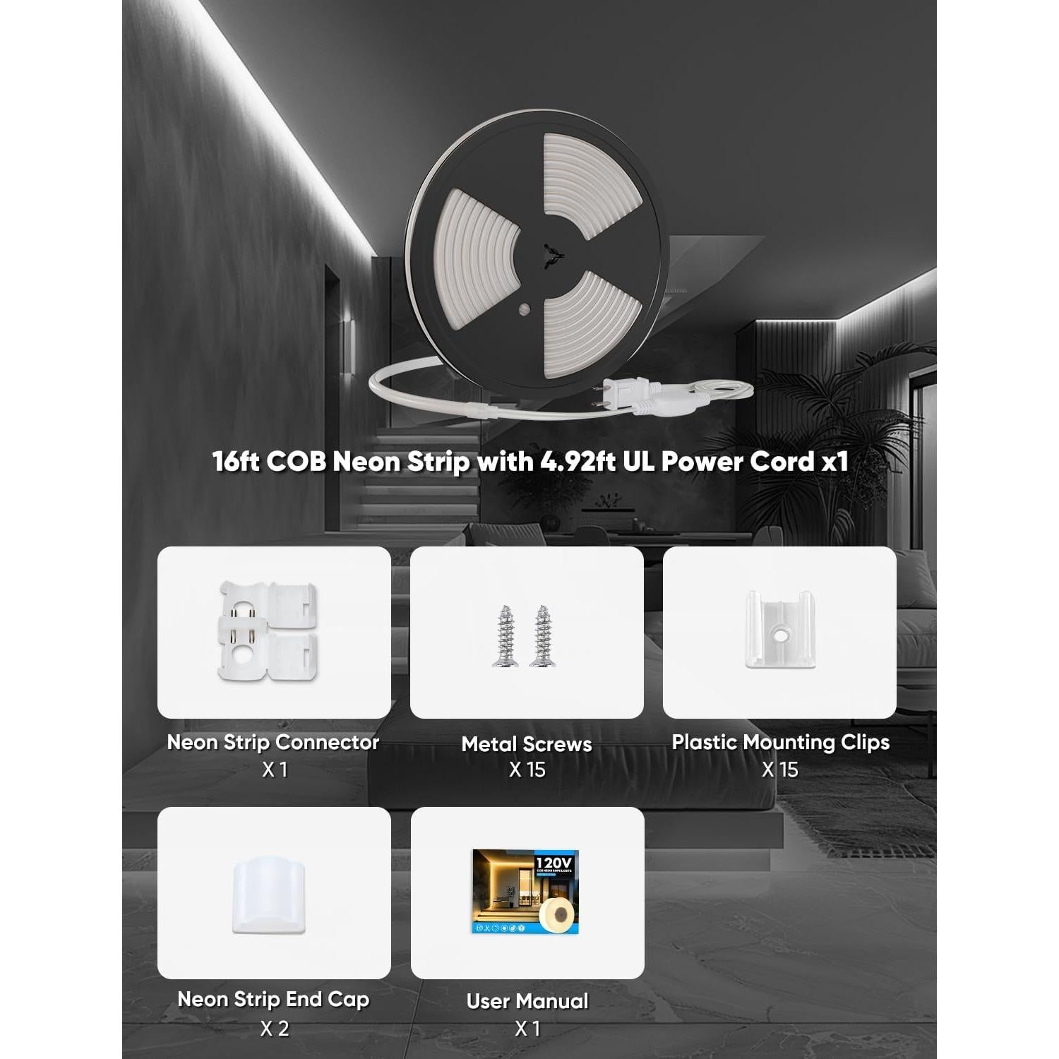 Tira de Luz LED COB 5m HelioRibbon 6000K Blanco Frío Impermeable